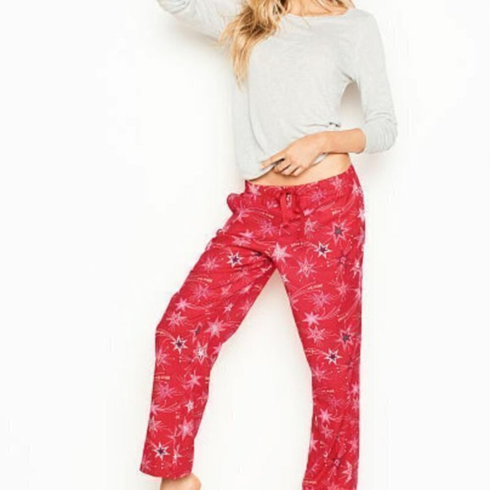 Victoria's Secret Valentines 2 Pc Pajamas Set Small Reqular Red holiday